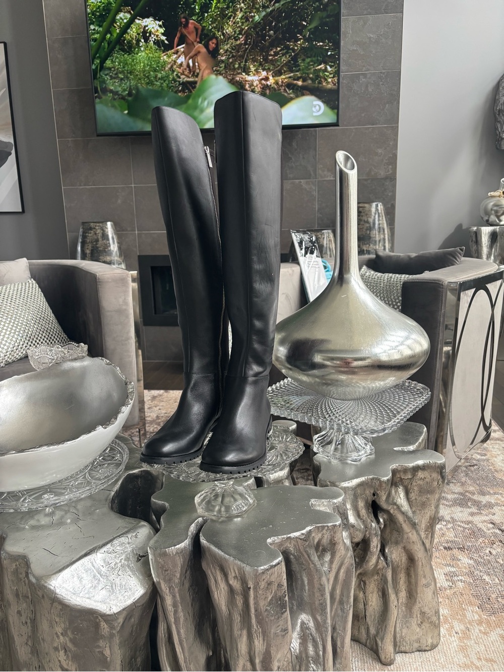 Michael Kors Black 🖤Over-the-Knee Leather 🖤Boots🖤 50/50 style ! Sexy classy